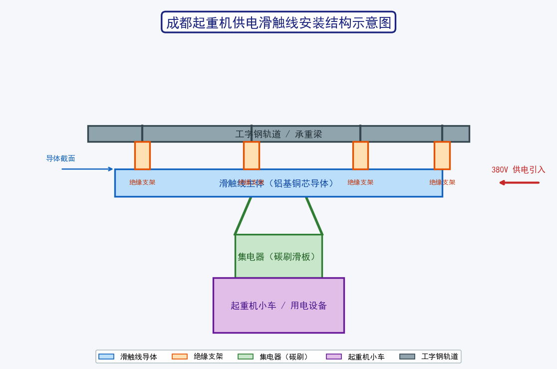 起重机供电滑触线安装结构示意图