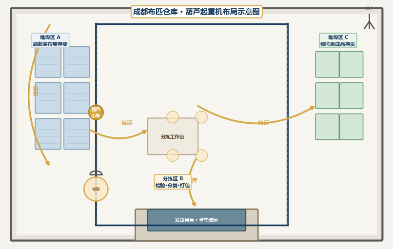 成都自来水厂起重机单轨吊选型配置方案