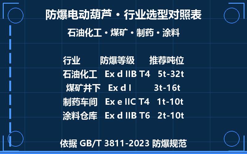 防爆电动葫芦在易燃易爆场所的应用要求与选