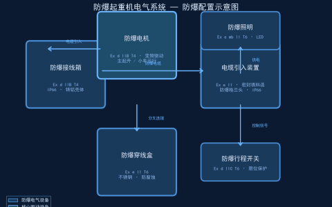 防爆起重机电气系统规格：防爆接线箱与电缆引入装置选型
