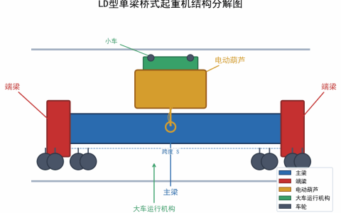 LD型单梁桥式起重机结构与主要参数详解：从1吨到20吨的选型参考