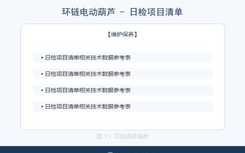 环链电动葫芦日常维护保养与全周期检修标准门式起重机安全操作要点与日常检查规范