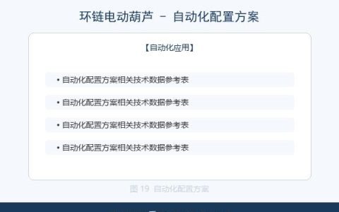 环链电动葫芦在自动化产线中的应用方案