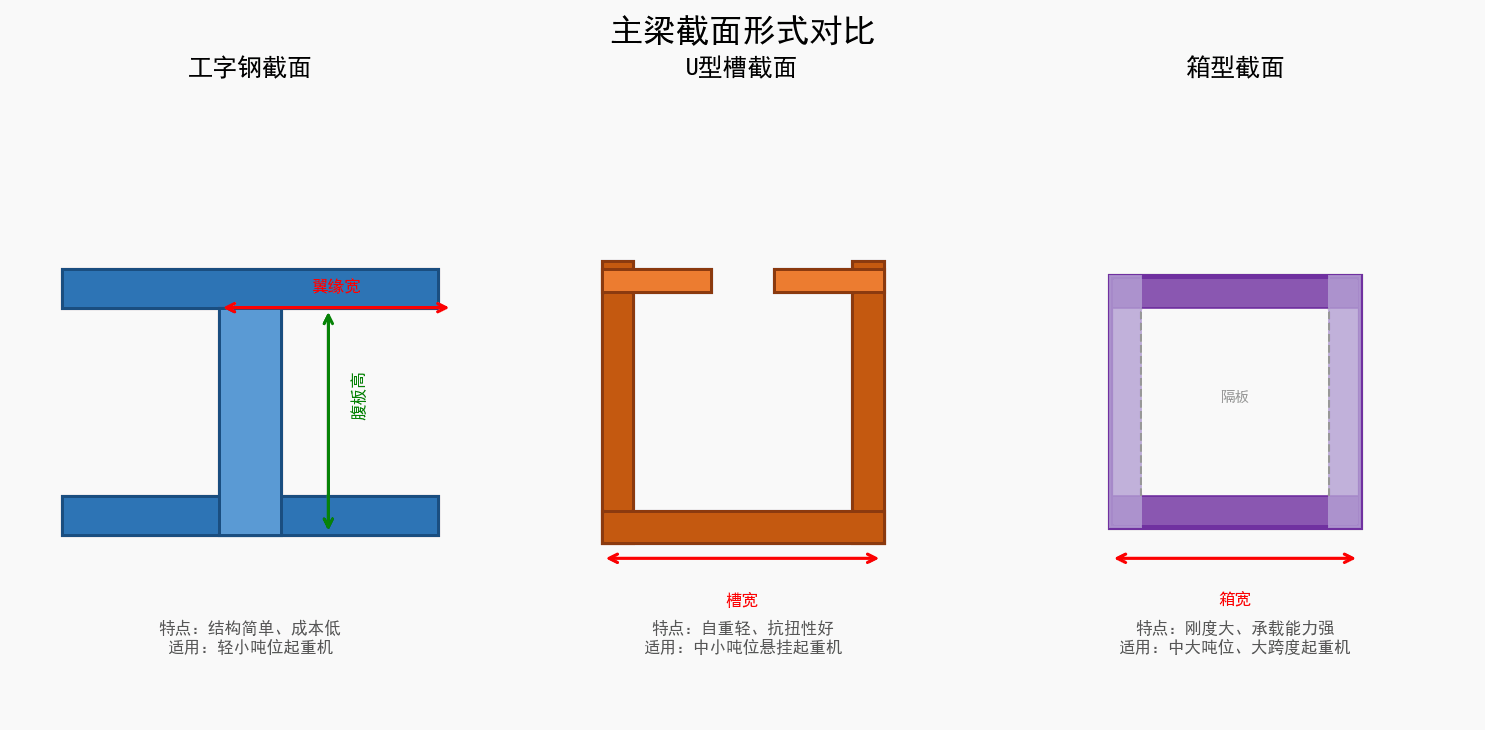 主梁截面形式对比
