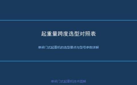 单梁门式起重机的选型要点与型号参数详解