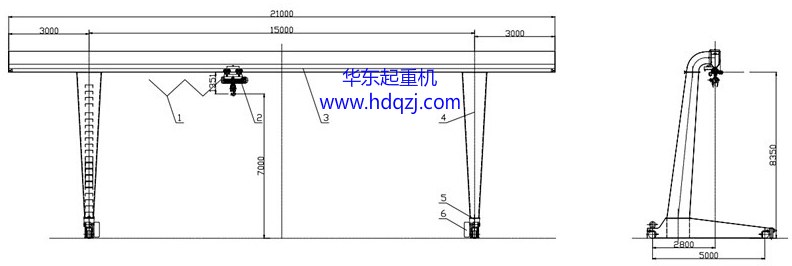 MHL型偏挂门式起重机图纸