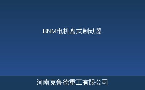 BNM电机盘式制动器结构参数与选型维护指南