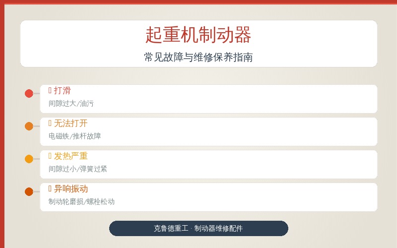 起重机制动器常见故障与维修保养指南维修保养示意图