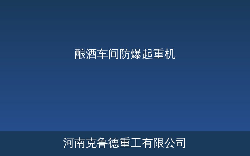 酿酒车间用防爆不锈钢起重机实物应用场景示意图