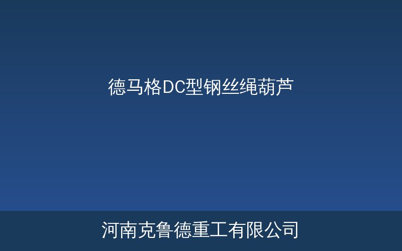 德马格DC型钢丝绳葫芦产品技术参数展示图