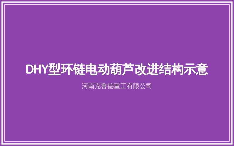 DHY型环链电动葫芦与DH型对比展示