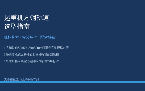起重机方钢轨道怎么选——规格尺寸安装对照速查
