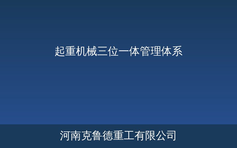 起重机械设备管理台账与维保档案示意图