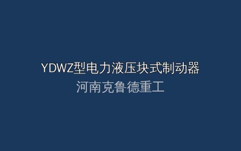 YDWZ型电力液压块式制动器技术参数与选型要点