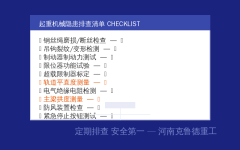 起重机械隐患排查清单——从钢丝绳到限位器全覆盖检查