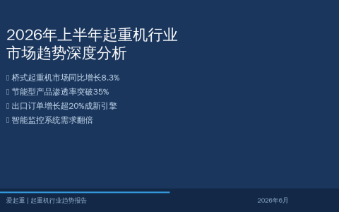 2026年起重机市场趋势深度解读——哪些细分领域增长最突出