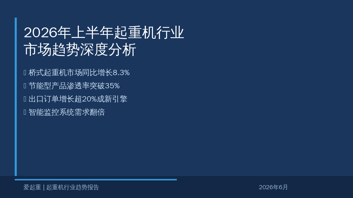 2026年上半年起重机市场趋势分析