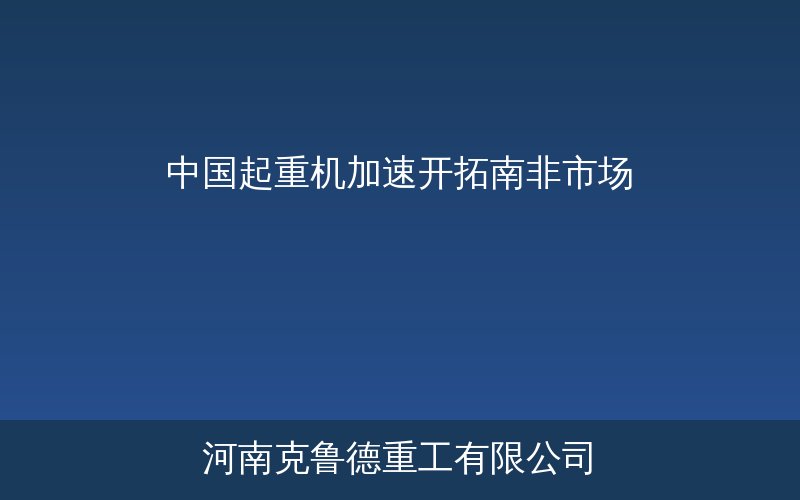 南非起重机械市场数据概览图——矿业港口电力三大需求领域市场规模与增长预测