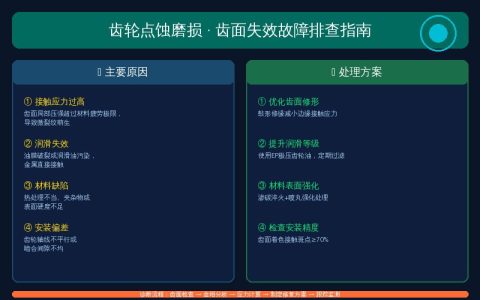 减速机齿轮点蚀磨损原因与处理方法——齿面失效故障排查指南