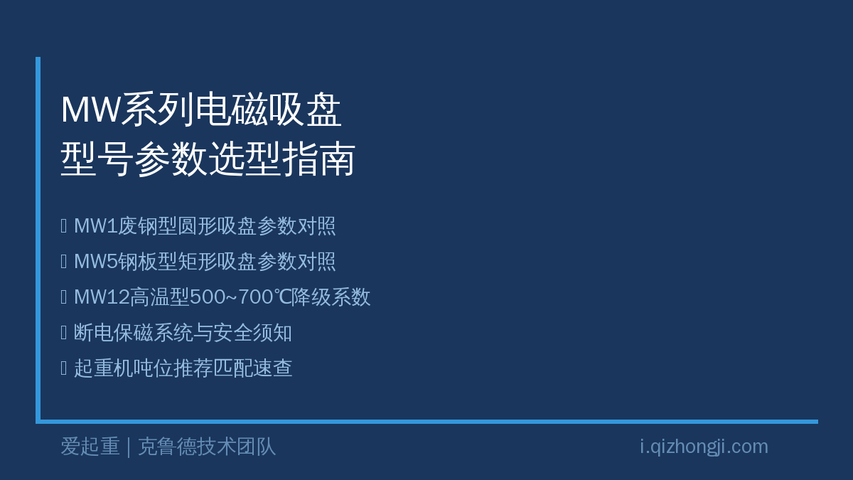 MW系列电磁吸盘MW1MW5MW12型号参数选型对照——废钢钢板高温三类型完整规格表
