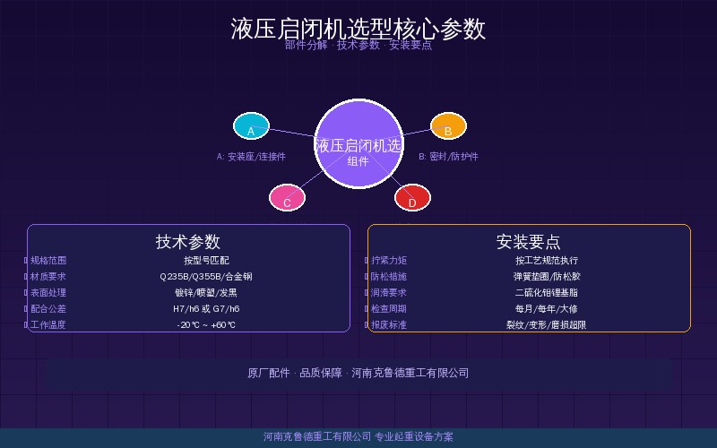 液压启闭机选型核心参数与泵站油缸匹配示意图