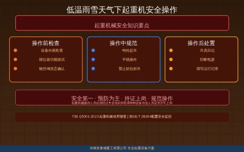 低温雨雪天气下起重机安全操作：轨道结冰制动冻结与防寒检查要点